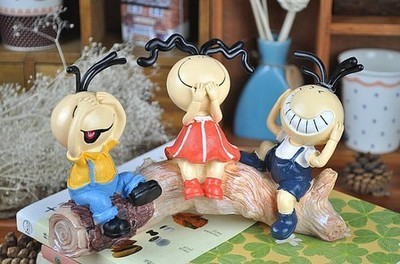 【浪漫情侣三毛三不吊脚娃娃树桩树脂家居摆件儿童房客厅隔板装饰品】价格,厂家,图片,塑料、树脂工艺品,义乌市协坊电子商务商行-